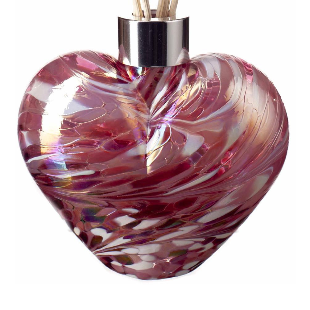 Amelia Art Glass Pink & White Heart Reed Diffuser Extra Image 1
